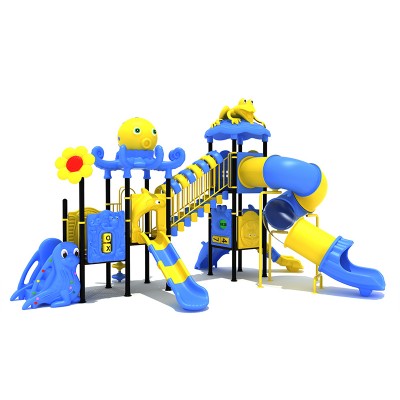 Good Quality Kindergarten Children Play House Set Plastic Outdoor Playground Equipment with Slide for kids