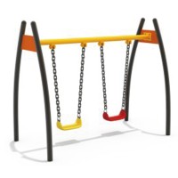 Outdoor Playground Kids Slide and Metal Swing Set