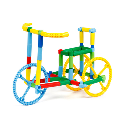 Geometry Early education Enlightenment Bike Car Plastic Tubular Building Block Windmill Shape Building Blocks Toys for Kids