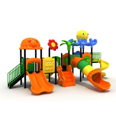 Kindergarten Children Play House Set LLDPE and Galvanized Pipe Outdoor Playground Equipment with Slide for kids